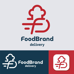 Obraz premium Letter F Food Fast Delivery Logo Design