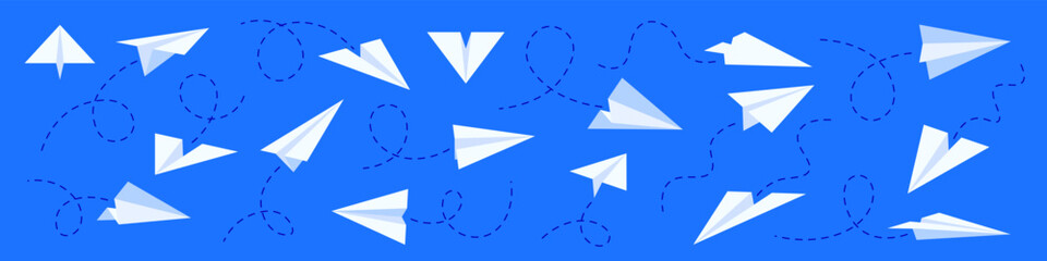 Paper airplane set. Paper plane vector.    © DOBRYI VECHIR STUDYA