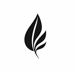 leaf icon - black illustration on white background (Generative AI)