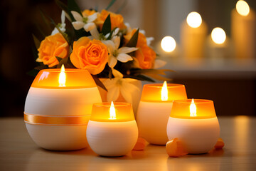 candles and flowers