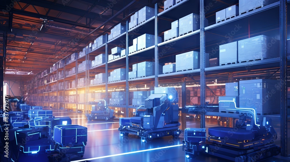 Poster efficient and dynamic automated warehouse: robotic systems, conveyor belts, and autonomous vehicles 
