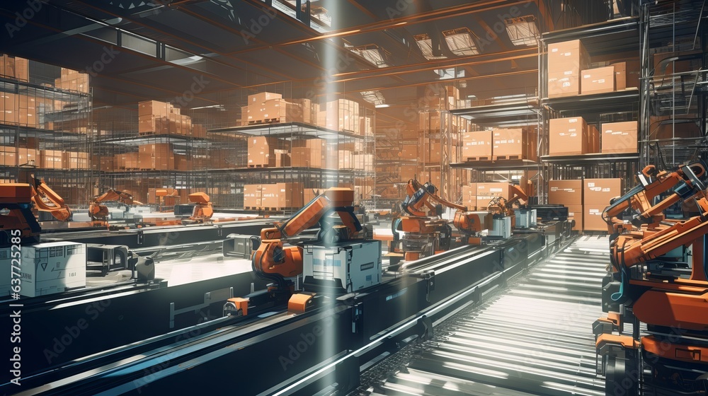 Poster efficient and dynamic automated warehouse: robotic systems, conveyor belts, and autonomous vehicles 
