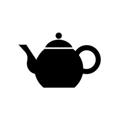 icon of a teapot - black illustration on white background (Generative AI)
