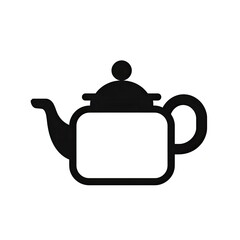 Obraz premium icon of a teapot - black illustration on white background (Generative AI)