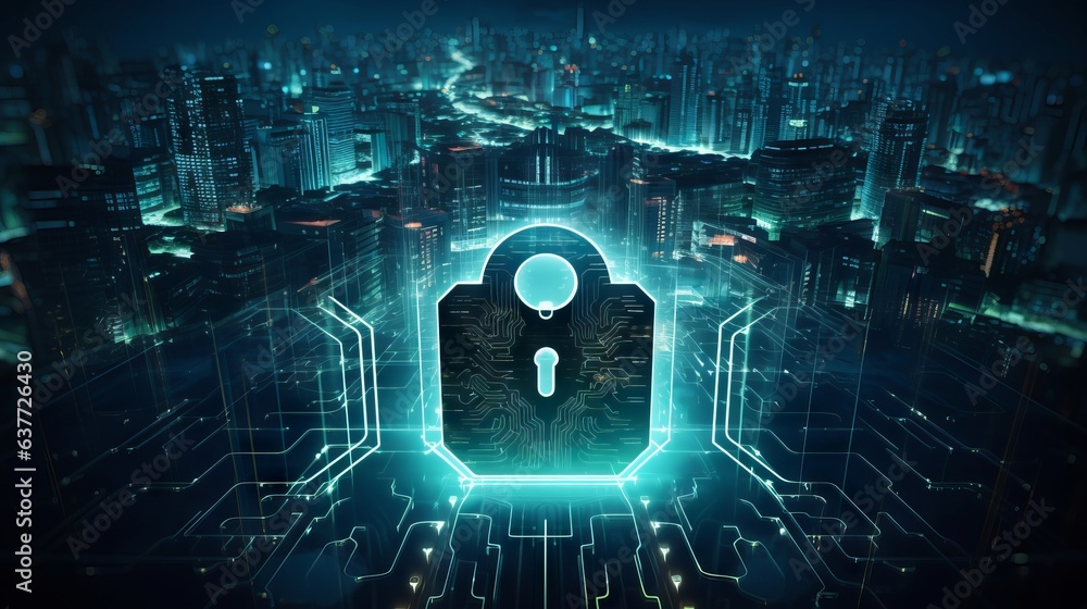 Aufkleber secure data encryption and privacy protection in a digital realm: 3d rendered illustration