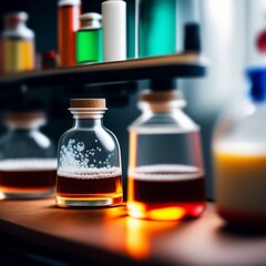 glassware with chemicals