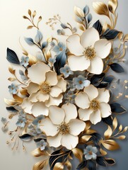 Design A4 frame embellishments for a word document for an invitation with gold and leaves