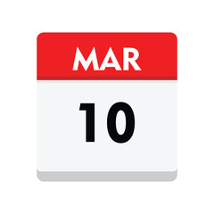 10 march icon with white background