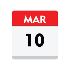 Fototapeta premium 10 march icon with white background