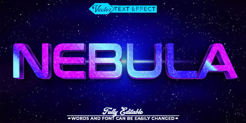 Colorful Space Nebula Vector Editable Text Effect Template