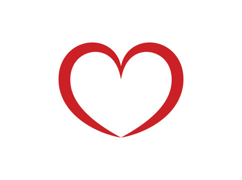 Love heart color line logo design.	