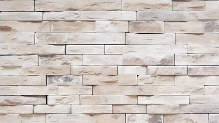 Obraz premium Texture of cream and white brick wall background – Interior design, pattern, stonework flooring