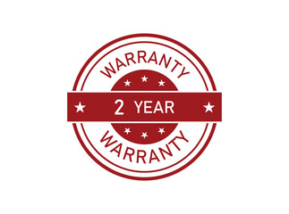 2 years warranty seal stamp, vector label. warranty logo.
