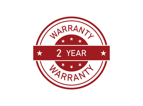 2 years warranty seal stamp, vector label. warranty logo.