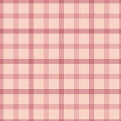 Gingham seamless pattern. Pink background texture. Checked tweed plaid repeating wallpaper. Fabric design.
