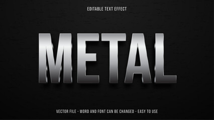 Editable text effect metallic mock up