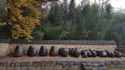 old pots in the backyard