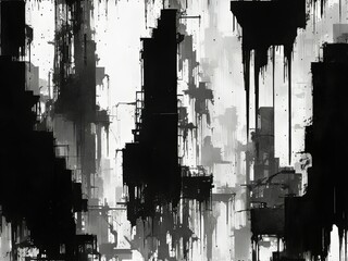 Obraz premium Cyberpunk urban landscape