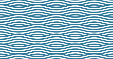 Seamless pattern with blue waves