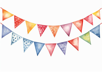 Watercolor illustration of bunting isolated on white background
