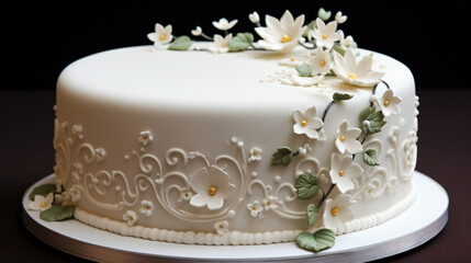 Obraz na płótnie Canvas White birthday cake profile