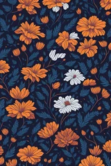 Foto op Canvas Seamless floral pattern © Rizone