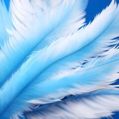 Fototapeta na wymiar Blue feathers background. Template. Beautiful. Elegant. Christmas, New Year, Valentine, Mother's Day. Generative art.