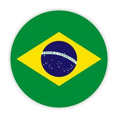 Obraz premium Brazil round flag. Vector design.