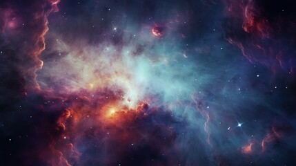 Nebula and galaxies: abstract cosmos background in outer space - background with stars