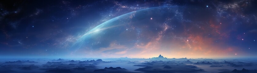 Captivating panoramic view of the milky way galaxy: stars and cosmic dust in the vast universe