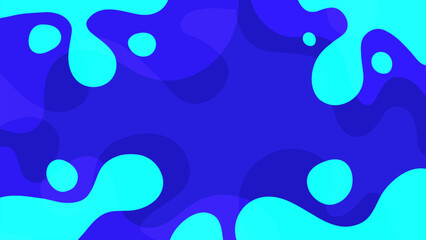 Water splashes. Blue color. Flowing liquid shapes. Abstract dynamic background. Vector illustration.
