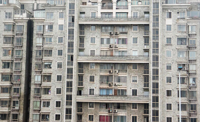 Modern Residential Building Facade in Shanghai City