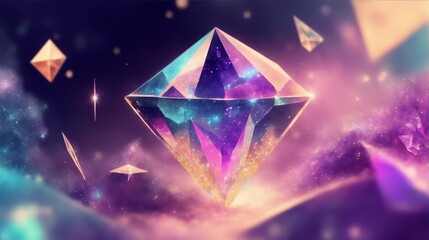 Abstract diamond with smoke effect