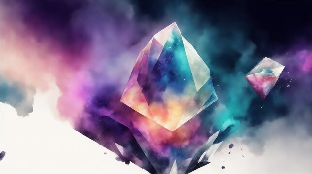 Abstract diamond with smoke effect
