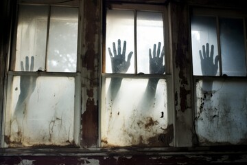 窓を叩く幽霊の手
