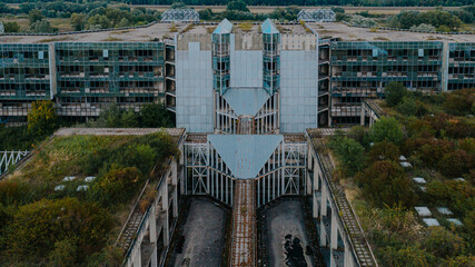 Aerial View of abandoned Children's Hospital Blato, Zagreb. - 637743402