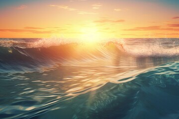 Obraz premium sunset over the sea made by midjourney