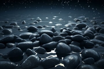Fototapeta premium stones on the beach made by midjourney