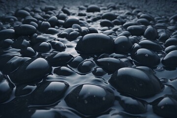 Obraz premium black and white pebbles made by midjourney