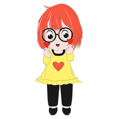 cute girl cartoon illustration