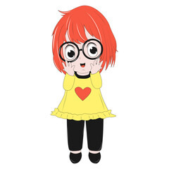 cute girl cartoon illustration