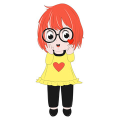 cute girl cartoon illustration