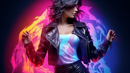 Fototapeta premium Exquisite 8K transparent color vinyl clothing glamour illustration - ultra-detailed masterpiece