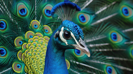 Obraz premium A beautiful peacock. Generative Ai