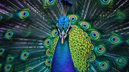 Obraz premium A beautiful peacock. Generative Ai