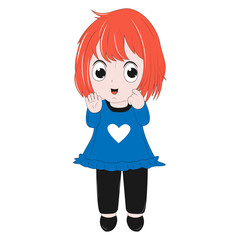 cute girl cartoon illustration