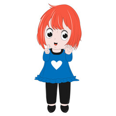 cute girl cartoon illustration