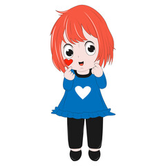 cute girl cartoon illustration