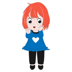 cute girl cartoon illustration