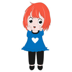 cute girl cartoon illustration